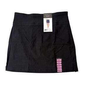 Rafaella Tennis Skort Stretch Pull On Skort Built In Shorts Black Size Small